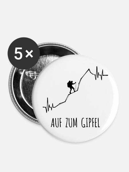 Bergsteigen Wandern Statement Berge Bergwanderung - Buttons mittel 32 mm (5er Pack) - Weiß