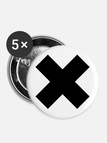 Toxic X - Buttons mittel 32 mm (5er Pack) - Weiß