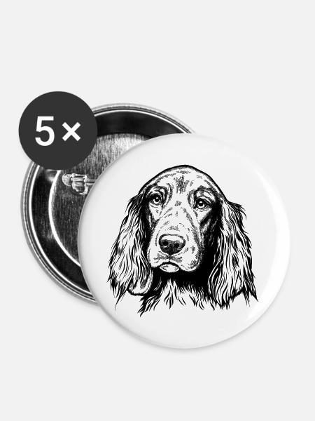 Irish Setter Portrait - Buttons mittel 32 mm (5er Pack) - Weiß