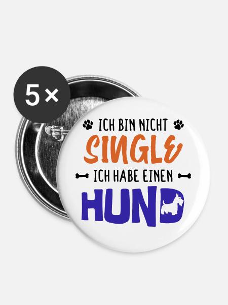 Hund Statement Haustiere Lieblingstier Heimtier - Buttons mittel 32 mm (5er Pack) - Weiß