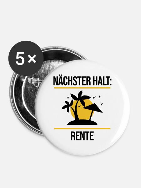 Pension Statement Ruhestand Lebensabend Abschied - Buttons mittel 32 mm (5er Pack) - Weiß