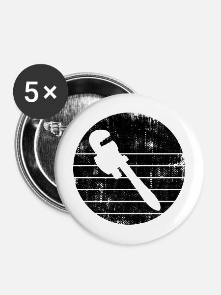Rohrzange - Buttons mittel 32 mm (5er Pack) - Weiß