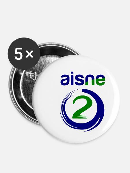 Aisne 02 - Buttons mittel 32 mm (5er Pack) - Weiß