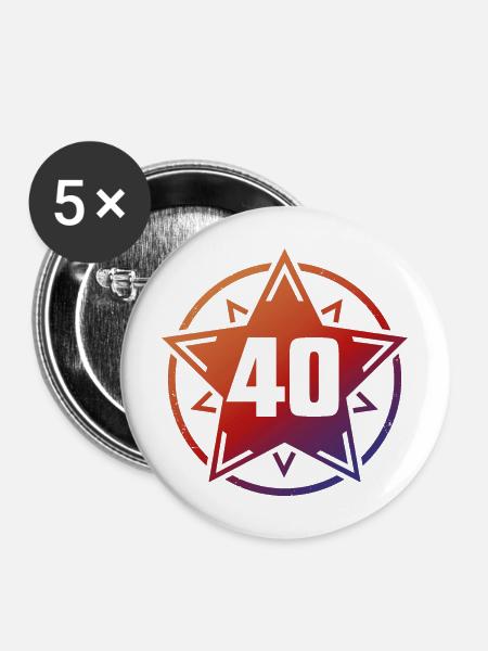 Superstar 40 - Buttons mittel 32 mm (5er Pack) - Weiß