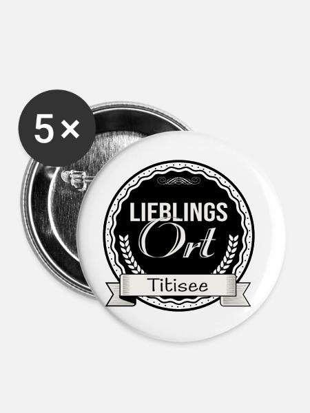 Lieblingsort Titisee - Buttons mittel 32 mm (5er Pack) - Weiß