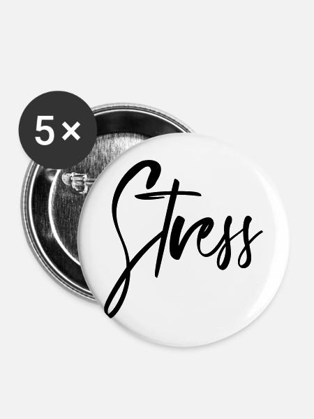 Stress - Buttons mittel 32 mm (5er Pack) - Weiß