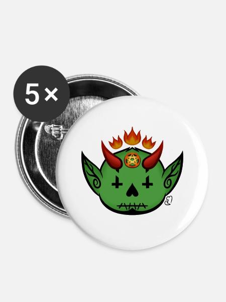 Lumpendämon! - Buttons mittel 32 mm (5er Pack) - Weiß