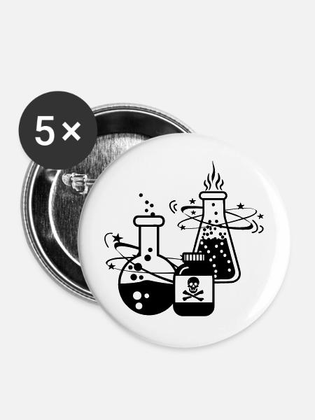 Mischen von Giften - Buttons mittel 32 mm (5er Pack) - Weiß