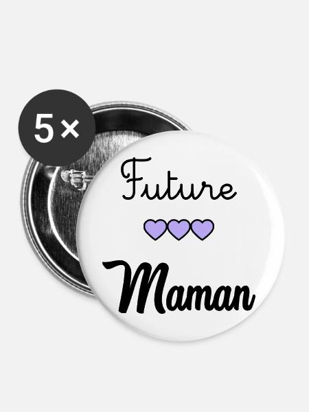 WERDENDE MAMA - Buttons mittel 32 mm (5er Pack) - Weiß