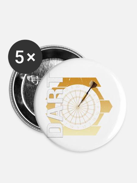 Dart - Buttons mittel 32 mm (5er Pack) - Weiß