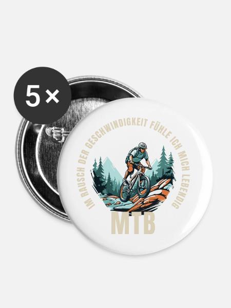 Im Rausch der Geschwindigkeit - Buttons mittel 32 mm (5er Pack) - Weiß