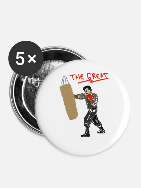 The great boxing - Buttons mittel 32 mm (5er Pack) - Weiß