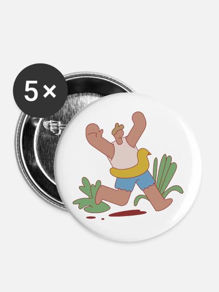 Sommerdesign - Buttons mittel 32 mm (5er Pack) - Weiß