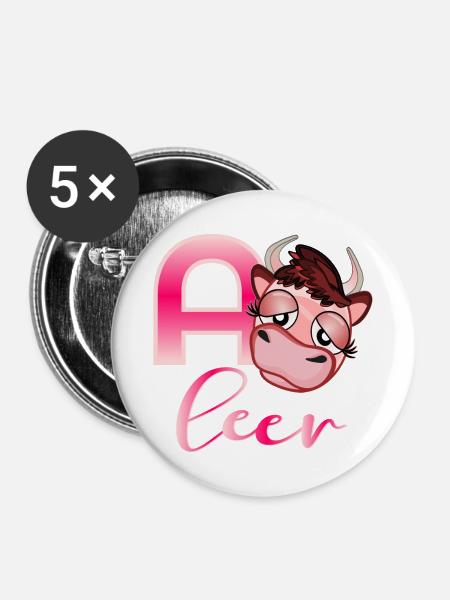 Akku Leer - Buttons mittel 32 mm (5er Pack) - Weiß