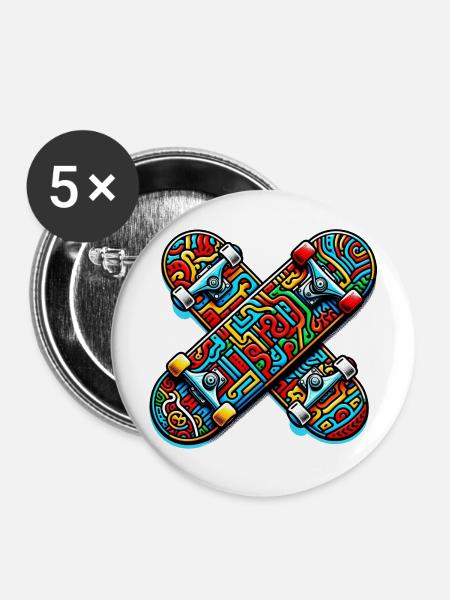 Skateboard - Buttons mittel 32 mm (5er Pack) - Weiß