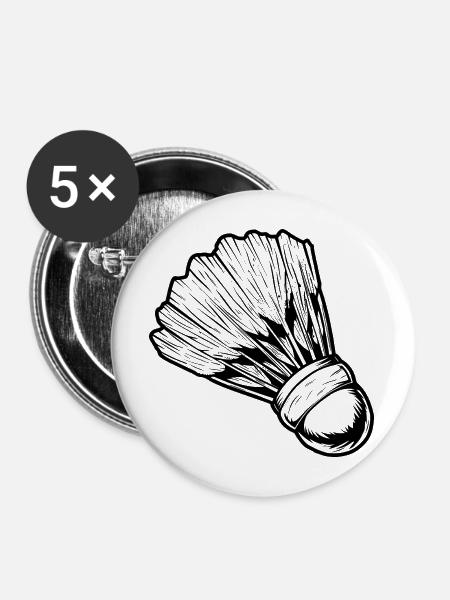 Federball - Buttons mittel 32 mm (5er Pack) - Weiß