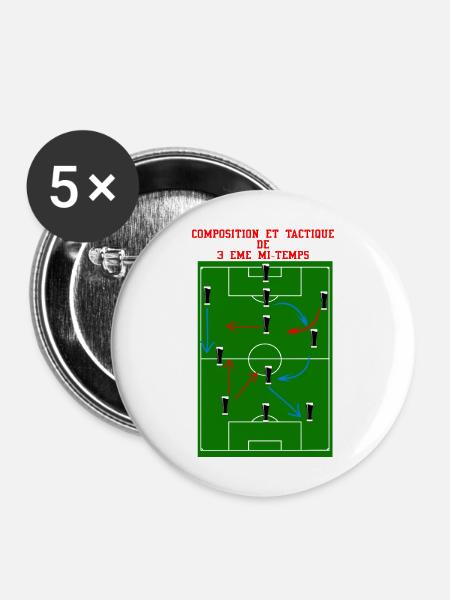 3. Halbzeit - Buttons mittel 32 mm (5er Pack) - Weiß