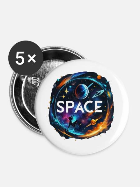 Raum - Buttons mittel 32 mm (5er Pack) - Weiß