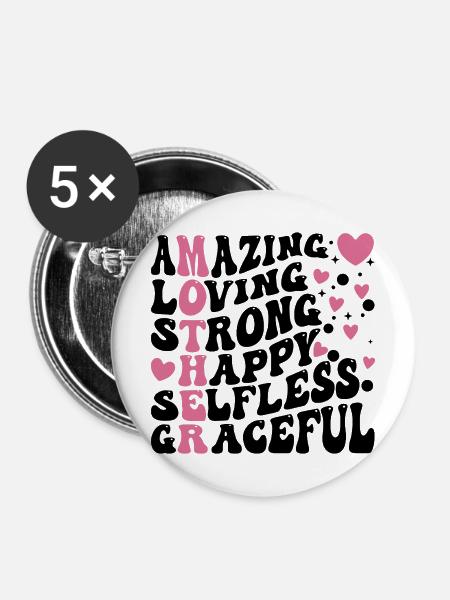 Die beste Mutter aller Zeiten - Buttons mittel 32 mm (5er Pack) - Weiß