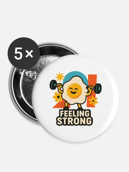 Ei-nfach stark! - Buttons mittel 32 mm (5er Pack) - Weiß