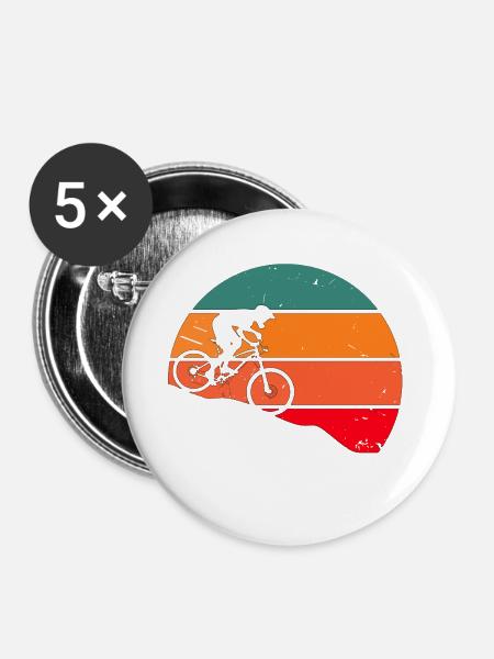Dwonhill Sunset - Buttons mittel 32 mm (5er Pack) - Weiß