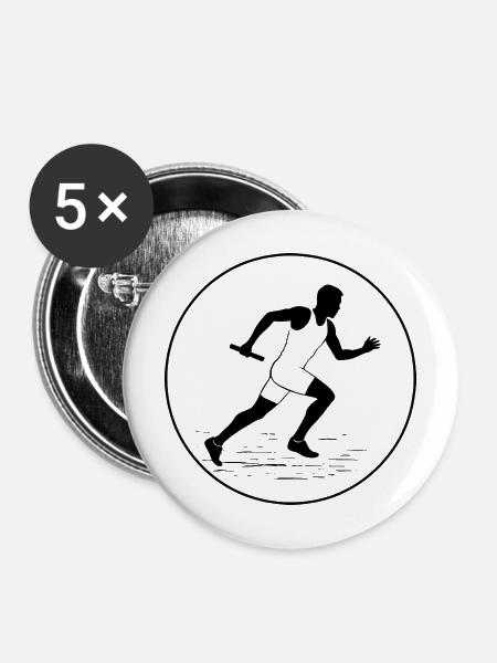 Relay Rush - Buttons mittel 32 mm (5er Pack) - Weiß