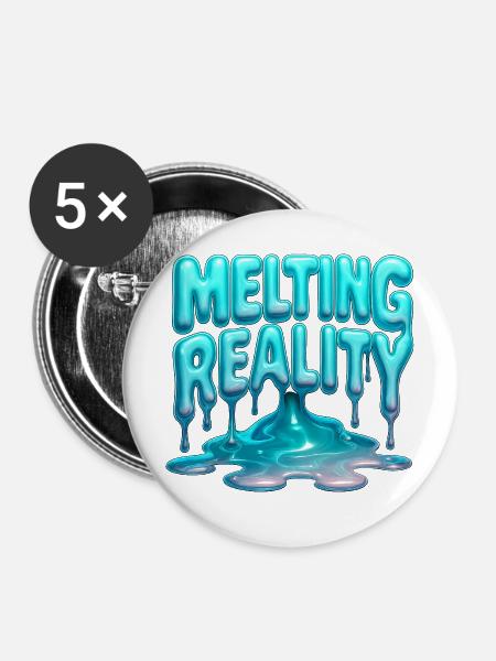 Melting Reality - Buttons mittel 32 mm (5er Pack) - Weiß