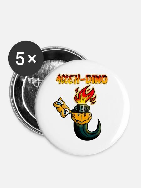 Feuerzeug - Buttons mittel 32 mm (5er Pack) - Weiß