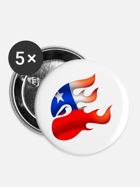Flagge von Chile - Chile - Ninja - Buttons mittel 32 mm (5er Pack) - Weiß