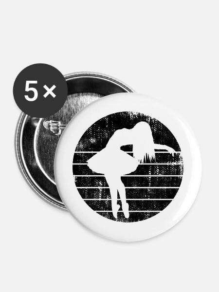 Ballettmädchen - Buttons mittel 32 mm (5er Pack) - Weiß