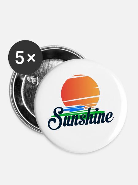 Tropischer "Summer"-Schriftzug - Sommerdesign - Buttons mittel 32 mm (5er Pack) - Weiß