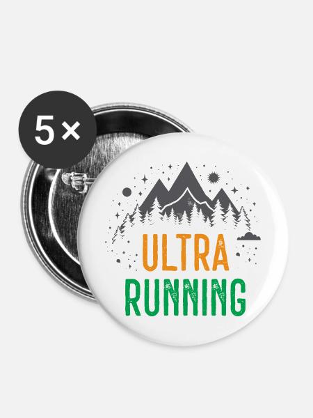 Ultra-Laufen - Buttons mittel 32 mm (5er Pack) - Weiß