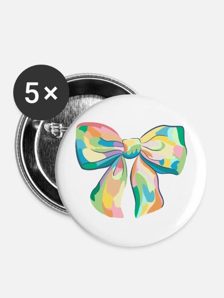 Happy Bow - Buttons mittel 32 mm (5er Pack) - Weiß