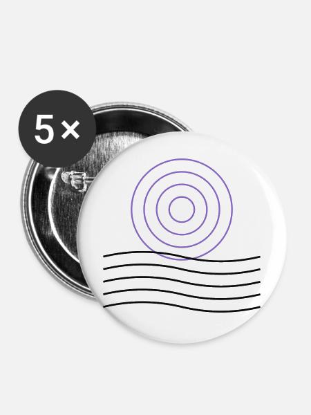 Abstraktes geometrisches Kreisdesign - Buttons mittel 32 mm (5er Pack) - Weiß