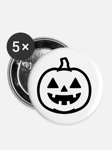 Kürbis - Buttons mittel 32 mm (5er Pack) - Weiß