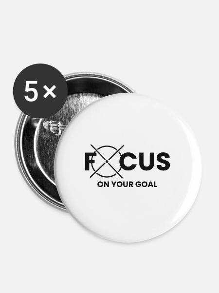 Mindset Fokus - Buttons mittel 32 mm (5er Pack) - Weiß