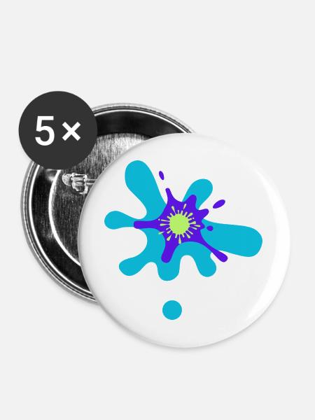 Abstrakter Farbschlag Muster - Buttons mittel 32 mm (5er Pack) - Weiß