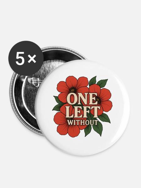 Blumen-Merch - Buttons mittel 32 mm (5er Pack) - Weiß
