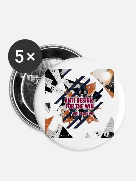Anti-Design_for_the_Win_Collage - Buttons mittel 32 mm (5er Pack) - Weiß
