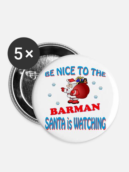SANTA BARMAN - Buttons mittel 32 mm (5er Pack) - Weiß