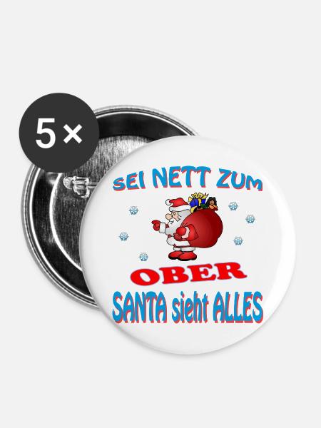 SANTA OBER - Buttons mittel 32 mm (5er Pack) - Weiß