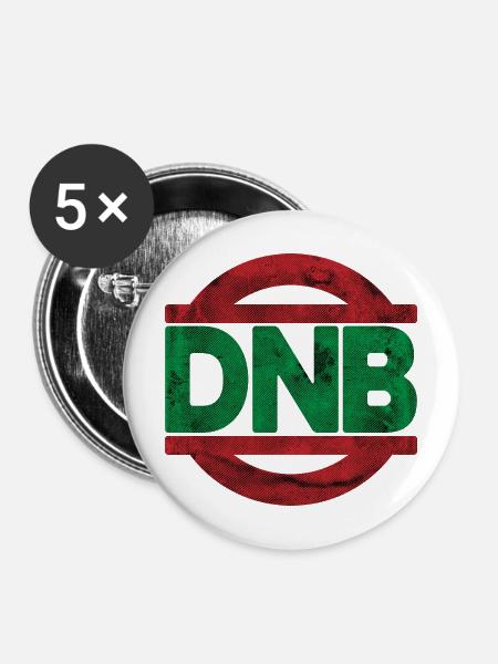 DnB Vibe Stempel RotGrün - Buttons mittel 32 mm (5er Pack) - Weiß