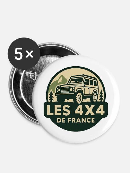 Der 4x4 von Frankreich - Buttons mittel 32 mm (5er Pack) - Weiß