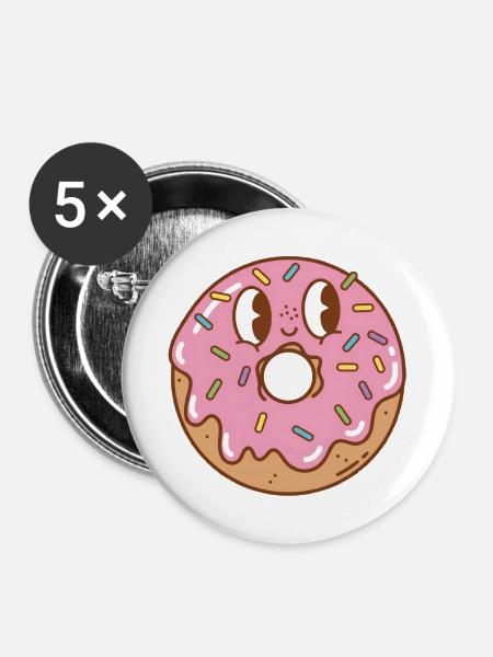 Donut - Buttons mittel 32 mm (5er Pack) - Weiß