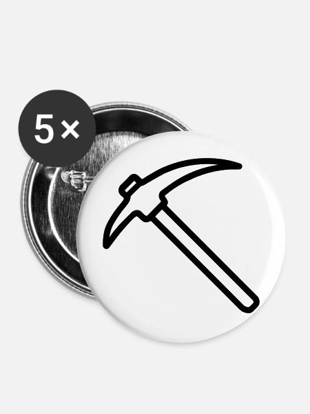 Eispickel - Buttons mittel 32 mm (5er Pack) - Weiß