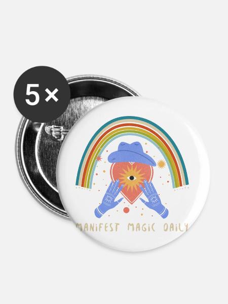 Manifest_magic_daily - Buttons mittel 32 mm (5er Pack) - Weiß