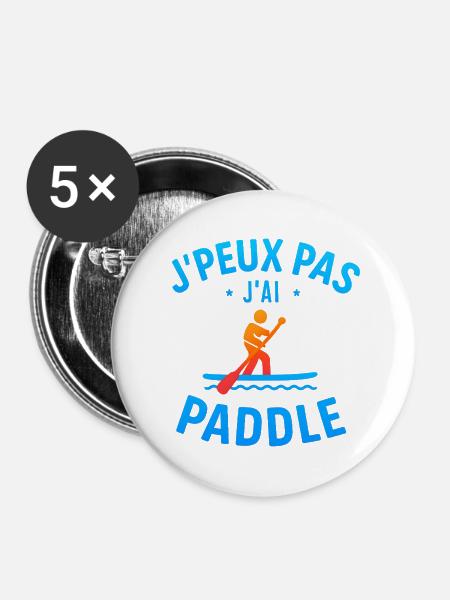 Ich kann nicht. Ich paddel. - Buttons mittel 32 mm (5er Pack) - Weiß