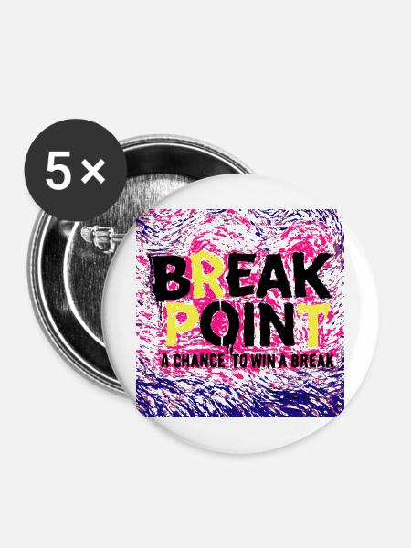Tennis Break Point Gewinner Design - Buttons mittel 32 mm (5er Pack) - Weiß