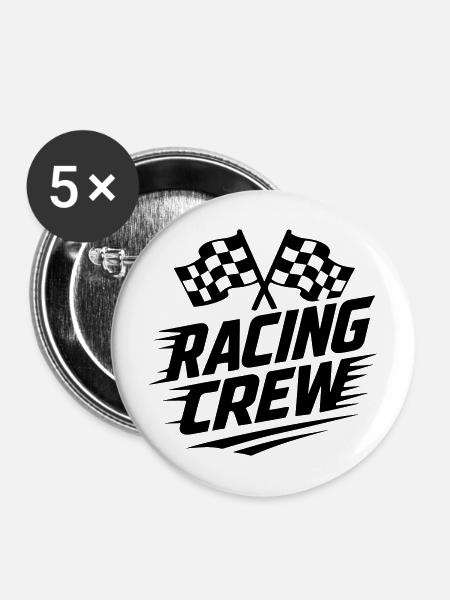 Racing Crew - Buttons mittel 32 mm (5er Pack) - Weiß