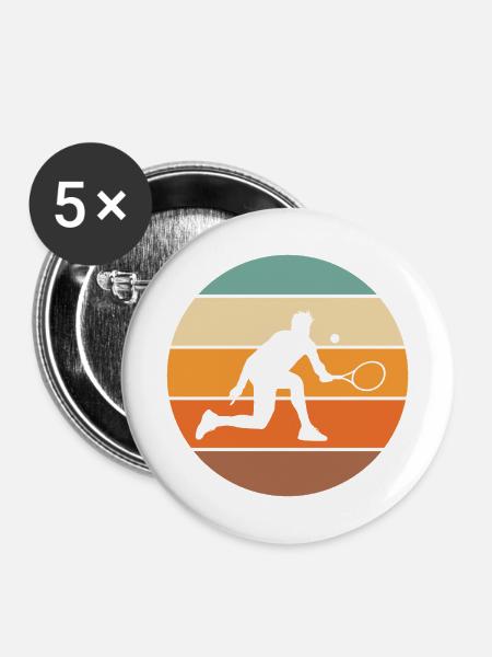 Tennis - Buttons mittel 32 mm (5er Pack) - Weiß